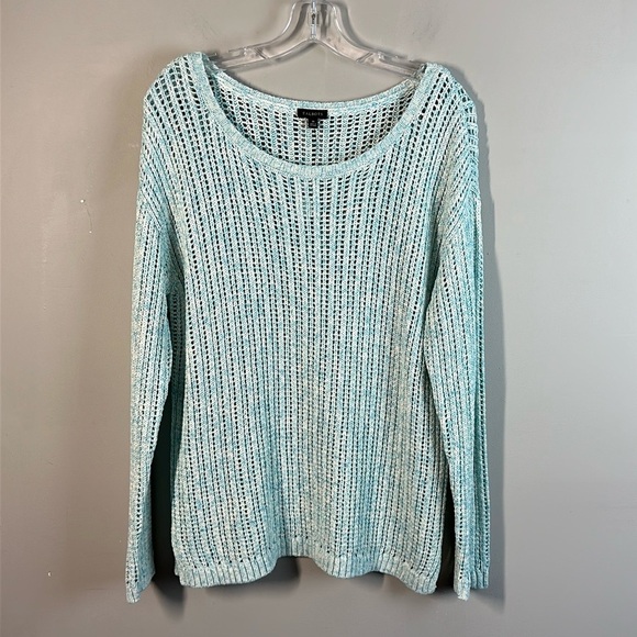 NWT Talbots Open Stitch Space Dyed Long Sleeve Ribbed Sweater Size M - Picture 2 of 10